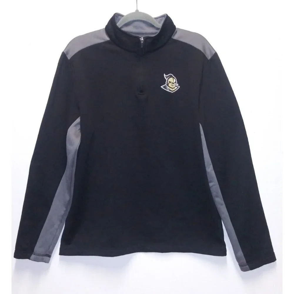 Fanatics Dry Fit 1/4 Zip Pullover jacket long sleeve Size L mens black gray EUC